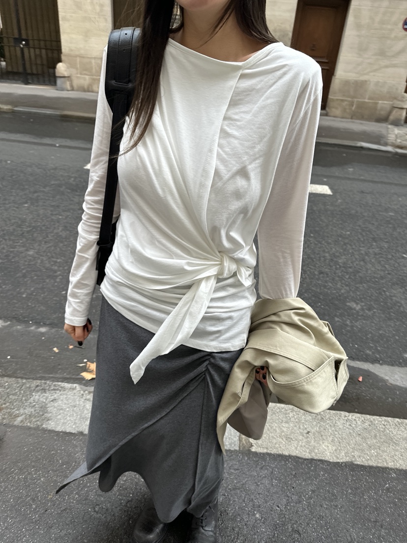 BOWIE東大門代購女裝新款真品推薦休閑人氣熱賣26春夏長袖T恤BOWIE長袖T恤