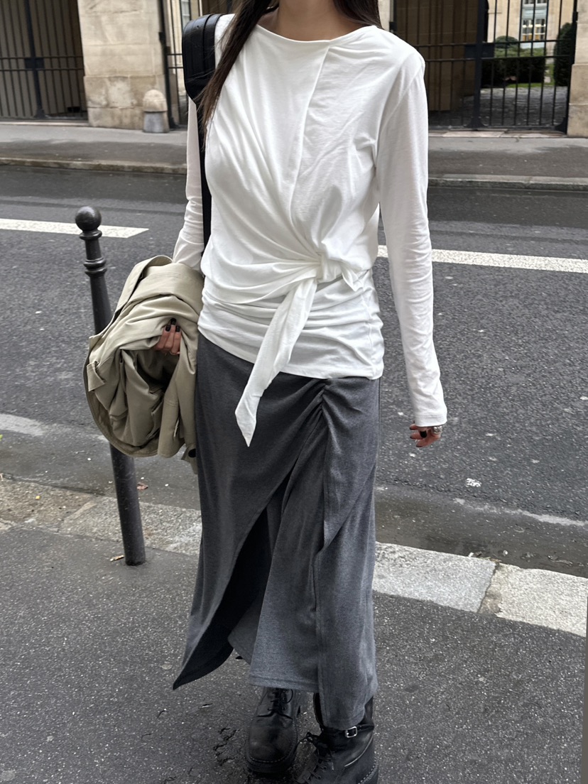 BOWIE東大門代購女裝新款真品推薦休閑人氣熱賣26春夏長袖T恤BOWIE長袖T恤