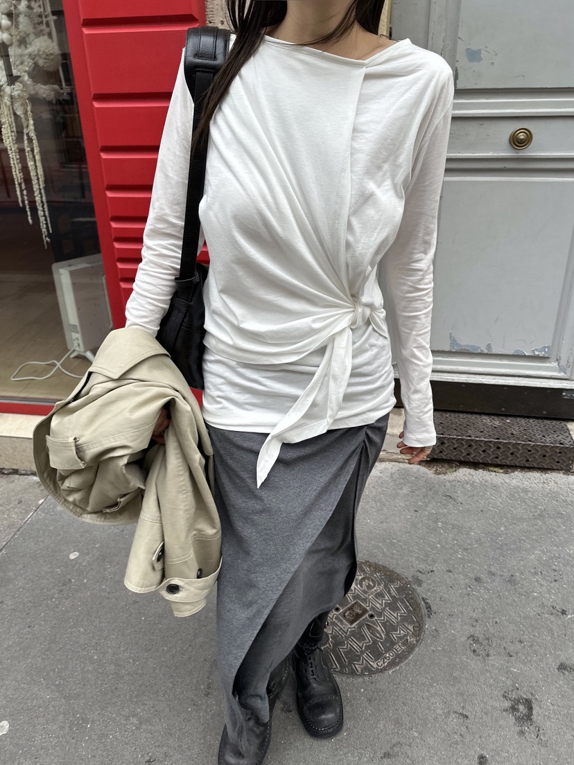 BOWIE東大門代購女裝新款真品推薦休閑人氣熱賣26春夏長袖T恤BOWIE長袖T恤