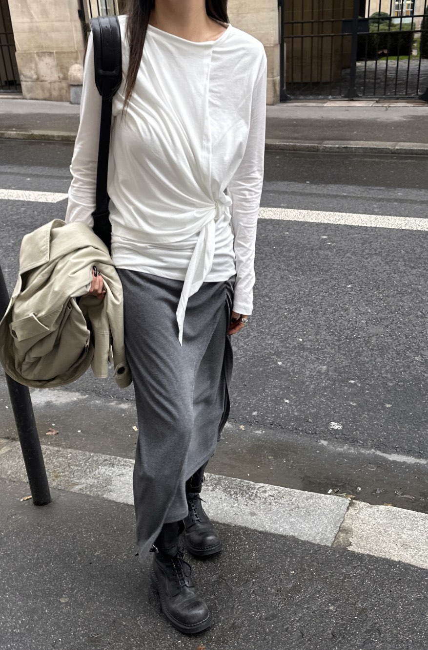 BOWIE東大門代購女裝新款真品推薦休閑人氣熱賣26春夏長袖T恤BOWIE長袖T恤