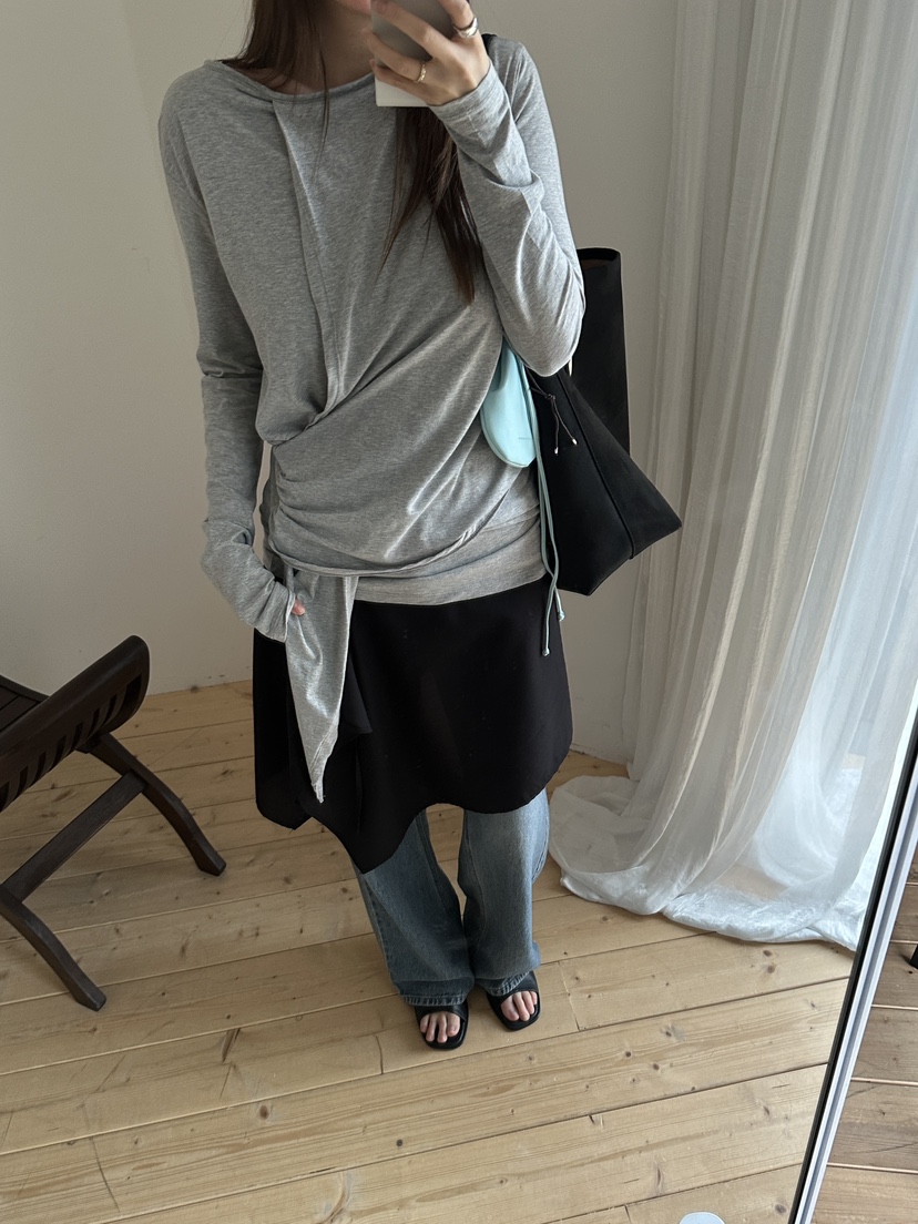 BOWIE東大門代購女裝新款真品推薦休閑人氣熱賣26春夏長袖T恤BOWIE長袖T恤