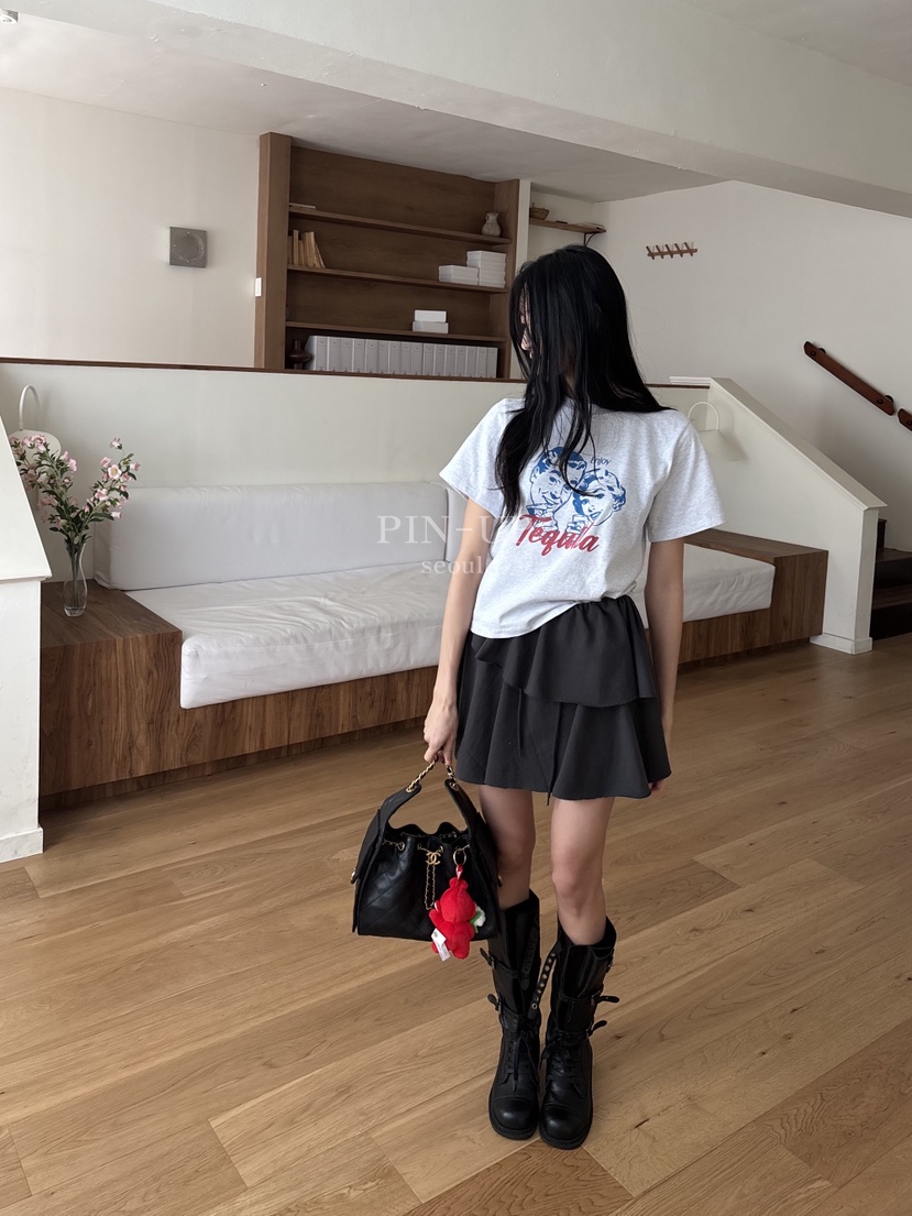 PIN-UP東大門實拍女裝新款時尚真品休閑人氣熱賣職業T恤PIN-UPT恤