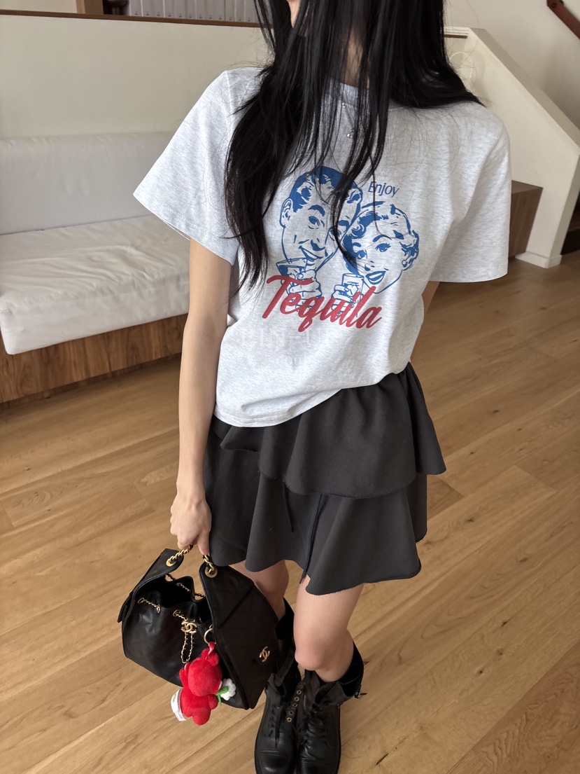 PIN-UP東大門實拍女裝新款時尚真品休閑人氣熱賣職業T恤PIN-UPT恤