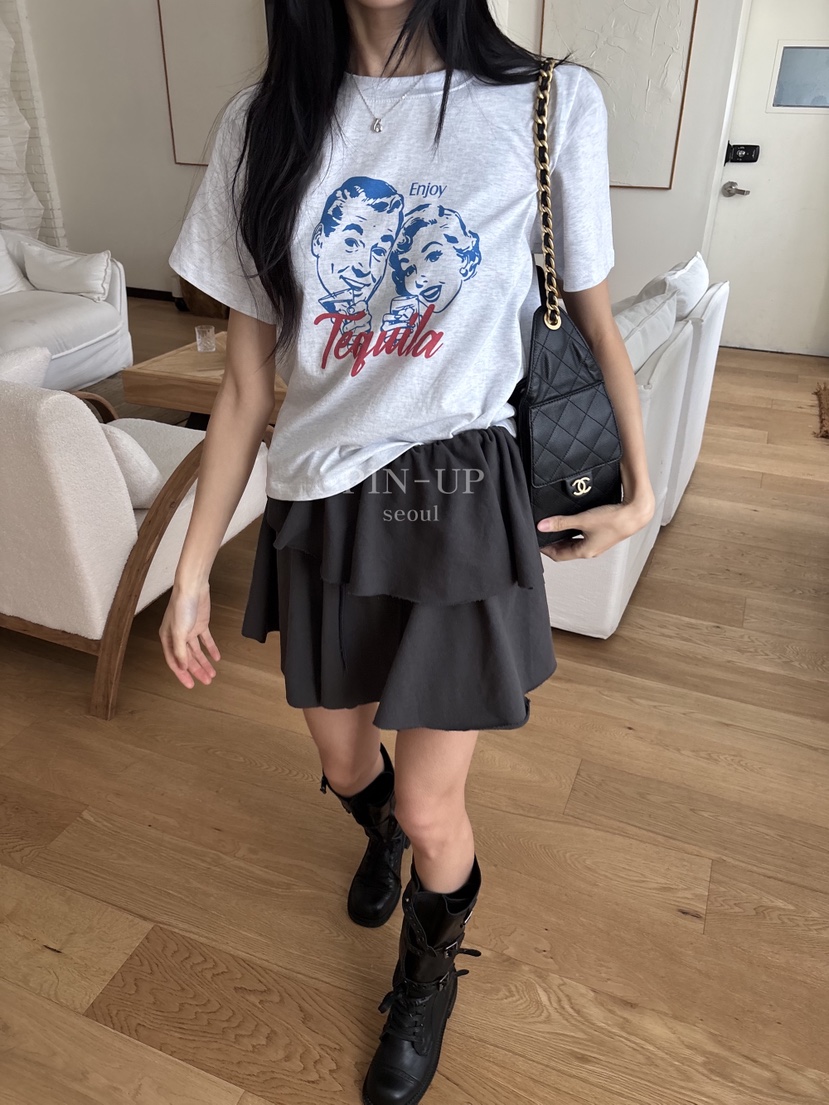 PIN-UP東大門實拍女裝新款時尚真品休閑人氣熱賣職業T恤PIN-UPT恤