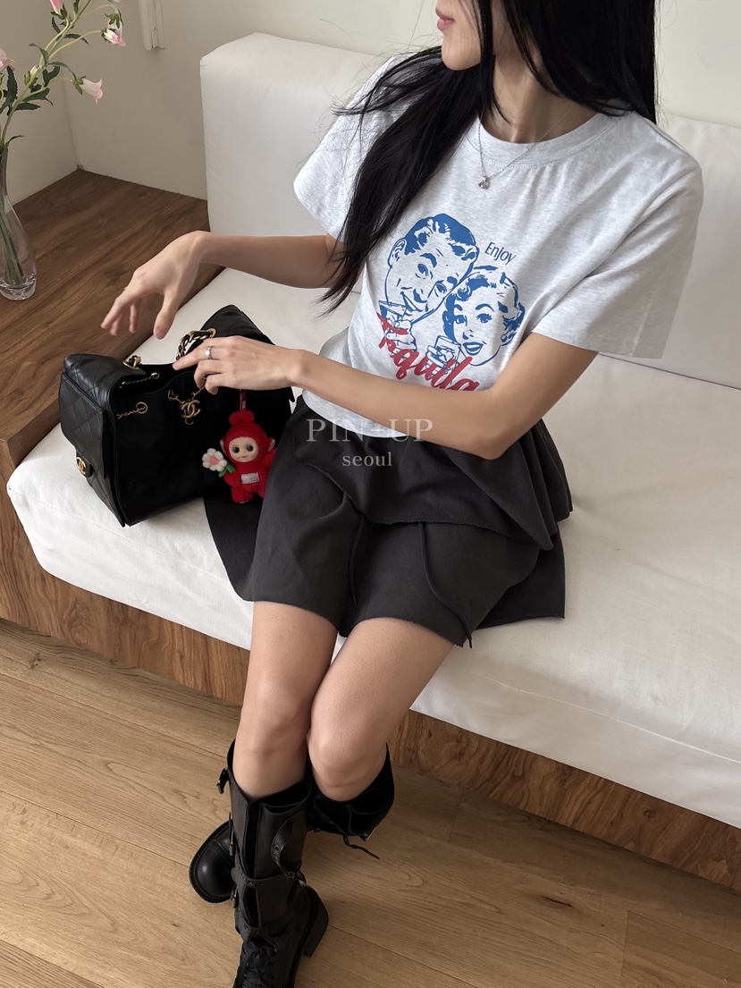 PIN-UP東大門實拍女裝新款時尚真品休閑人氣熱賣職業T恤PIN-UPT恤