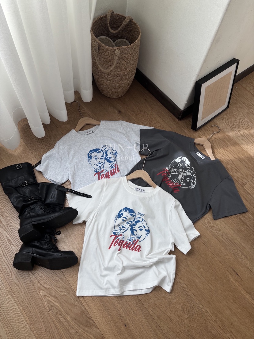 PIN-UP東大門實拍女裝新款時尚真品休閑人氣熱賣職業T恤PIN-UPT恤