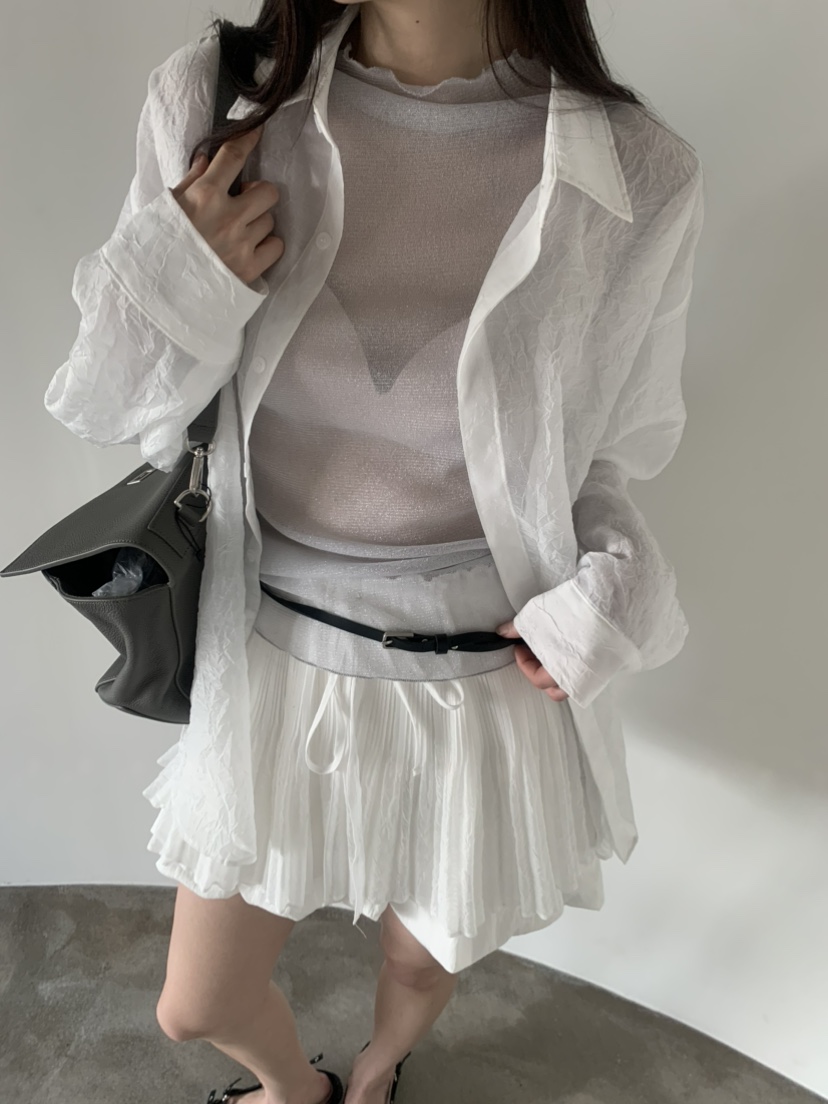 LE AVE東大門實拍女裝新品職業休閑推薦熱賣長袖T恤透視LE AVE長袖T恤