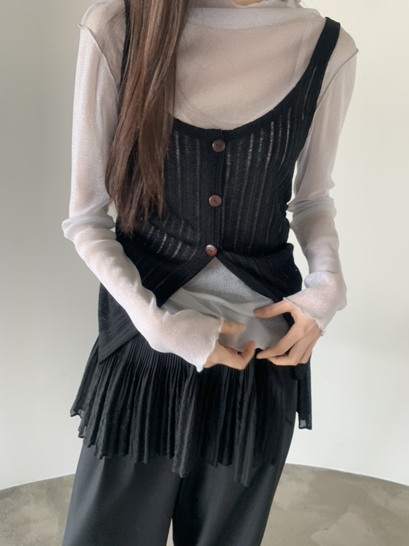 LE AVE東大門實拍女裝新品職業休閑推薦熱賣長袖T恤透視LE AVE長袖T恤