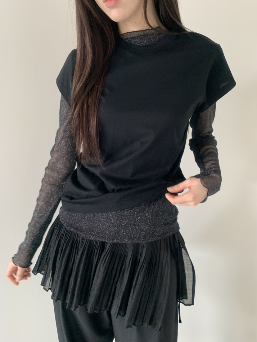 LE AVE東大門實拍女裝新品職業休閑推薦熱賣長袖T恤透視LE AVE長袖T恤