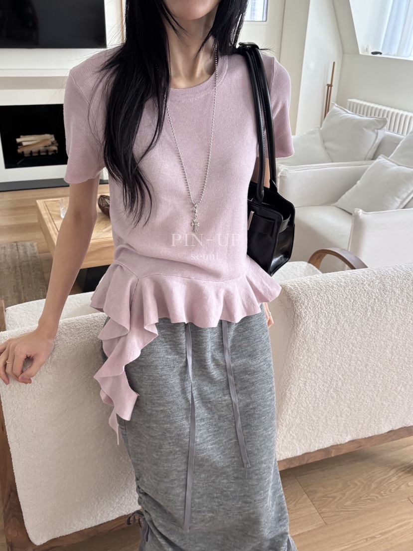 PIN-UP東大門直郵女士新品26春夏人氣休閑推薦T恤荷葉邊PIN-UPT恤