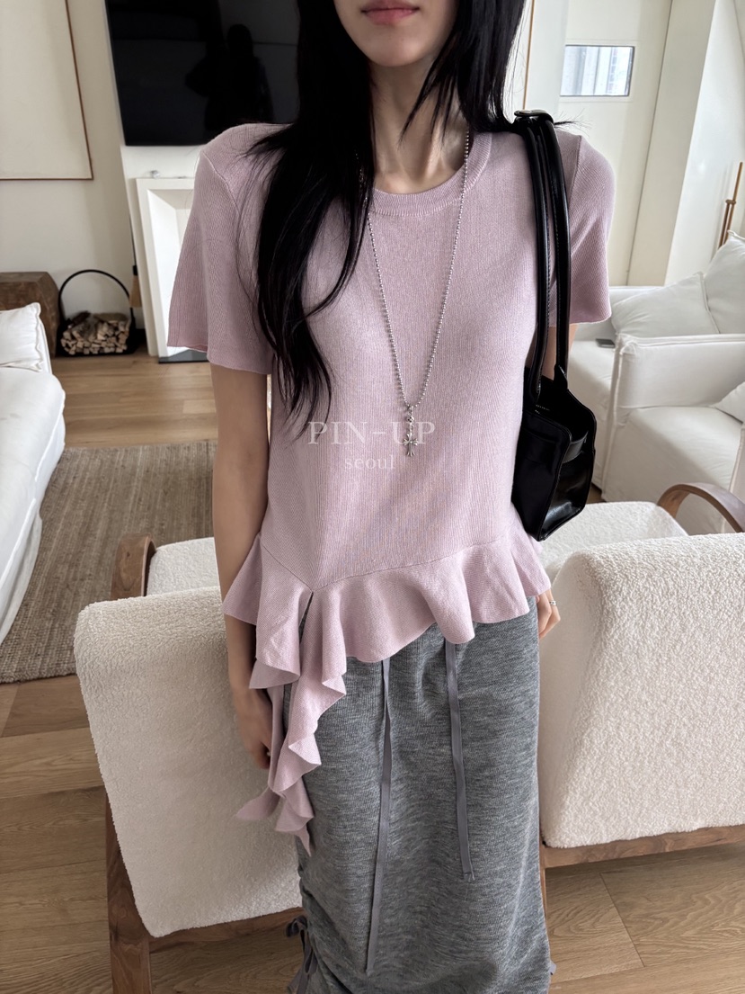 PIN-UP東大門直郵女士新品26春夏人氣休閑推薦T恤荷葉邊PIN-UPT恤
