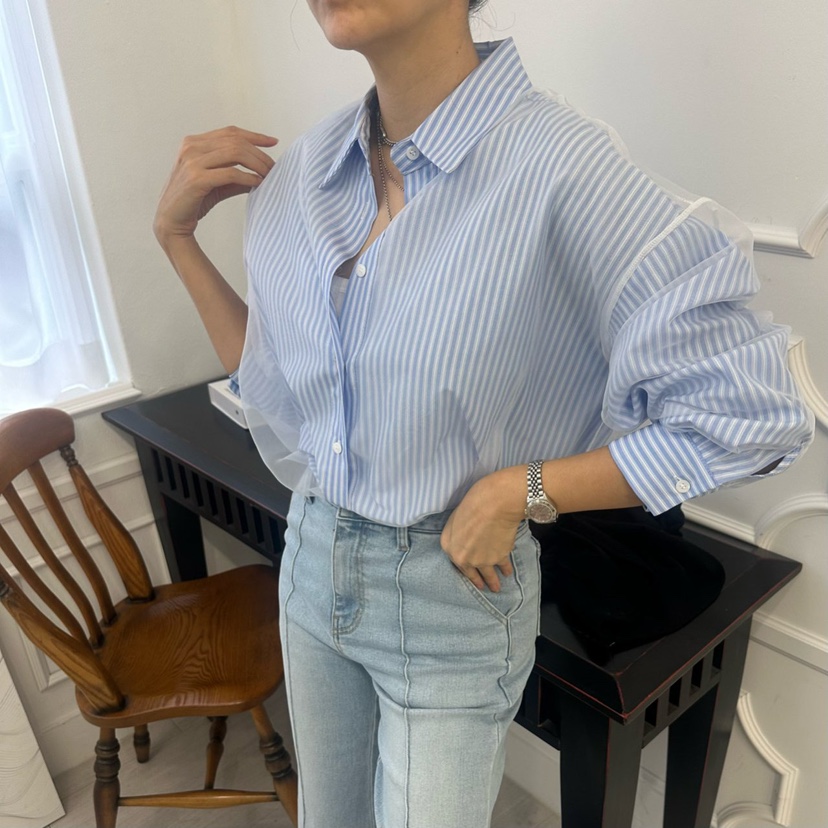 SOUIT東大門實拍女士新款26春夏時尚熱賣職業休閑襯衫蕾絲衫SOUIT by mabel-L襯衫/蕾絲衫