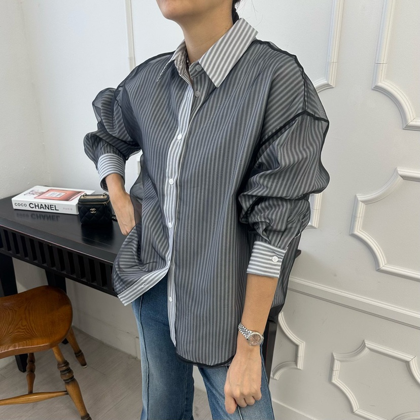 SOUIT東大門實拍女士新款26春夏時尚熱賣職業休閑襯衫蕾絲衫SOUIT by mabel-L襯衫/蕾絲衫圖色2