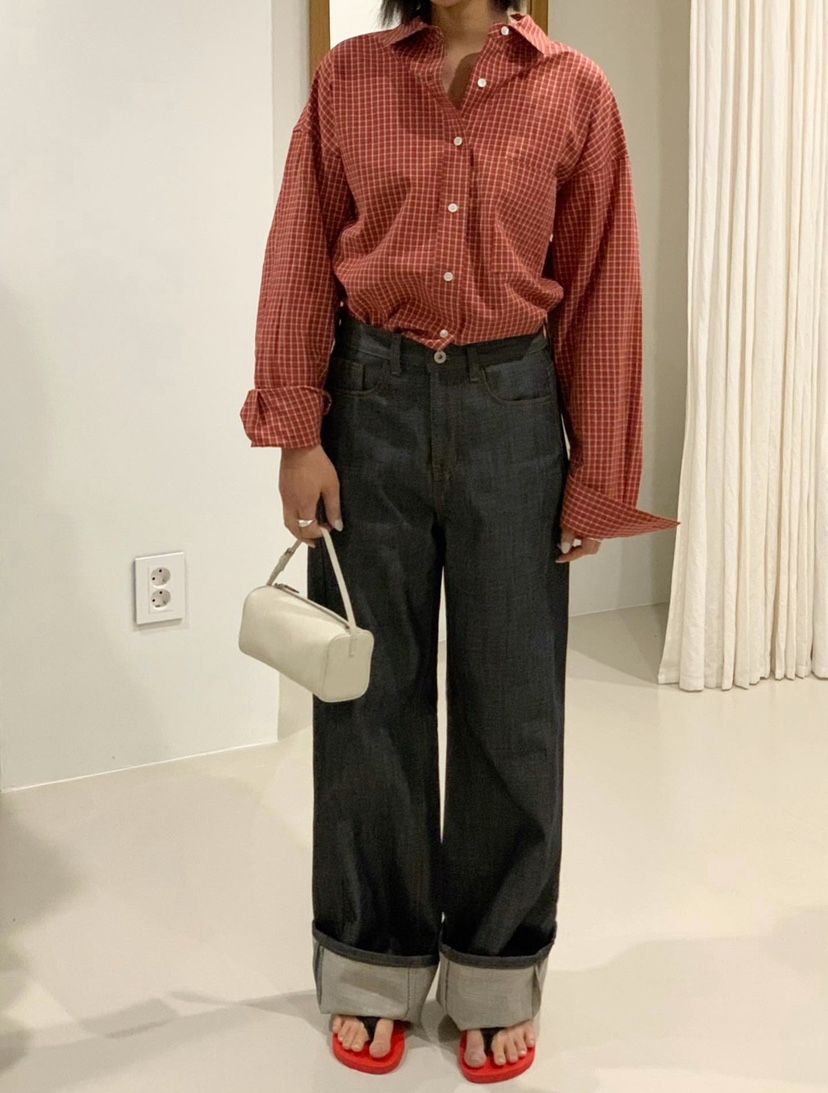 COURGETTE東大門實拍女士新款人氣熱賣26春夏襯衫蕾絲衫格子COURGETTE襯衫/蕾絲衫