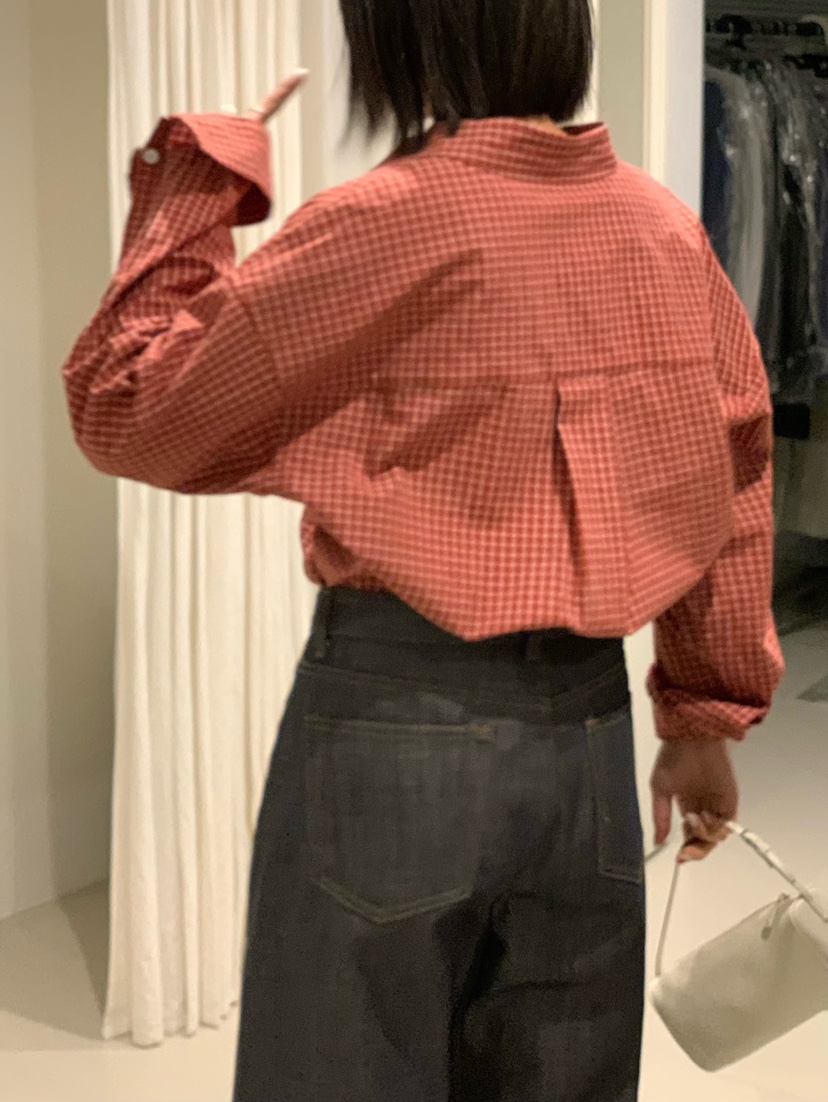 COURGETTE東大門實拍女士新款人氣熱賣26春夏襯衫蕾絲衫格子COURGETTE襯衫/蕾絲衫