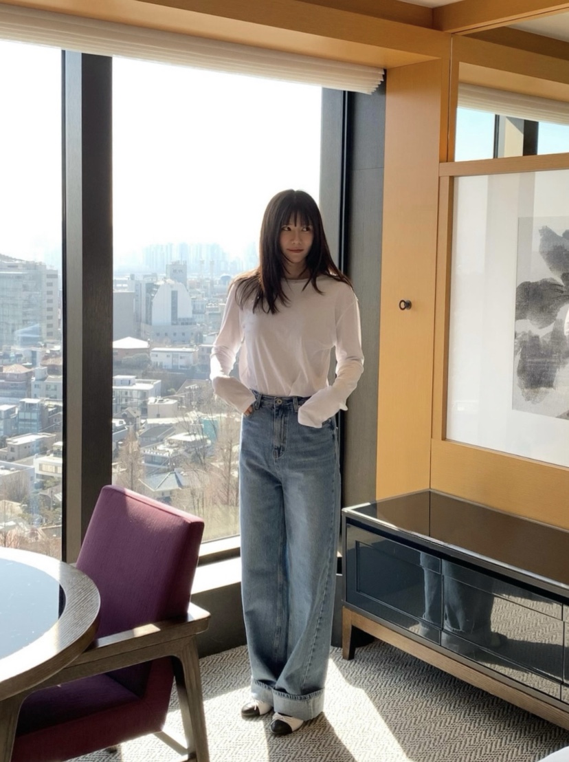 COURGETTE韓國代購女士新款真品休閑人氣推薦職業26春夏牛仔褲COURGETTE牛仔褲