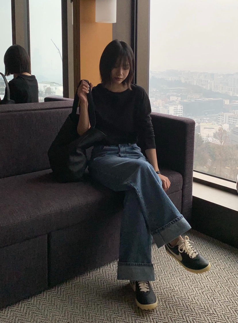 COURGETTE韓國代購女士新款真品休閑人氣推薦職業26春夏牛仔褲COURGETTE牛仔褲