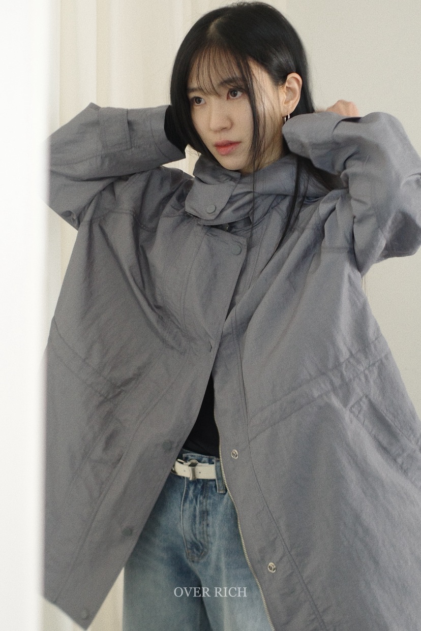 OVER RICH東大門直郵女裝新款人氣26春夏夾克帽子可拆卸OVER RICH夾克