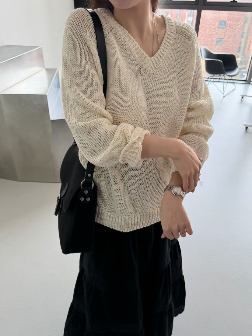 TAF東大門直郵女裝新款熱賣推薦休閑人氣真品26春夏針織衫V領TAF針織衫