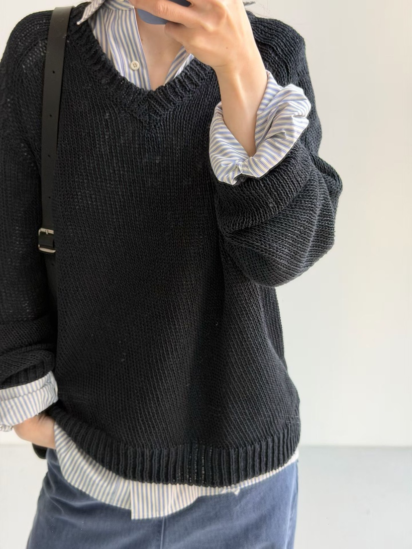 TAF東大門直郵女裝新款熱賣推薦休閑人氣真品26春夏針織衫V領TAF針織衫