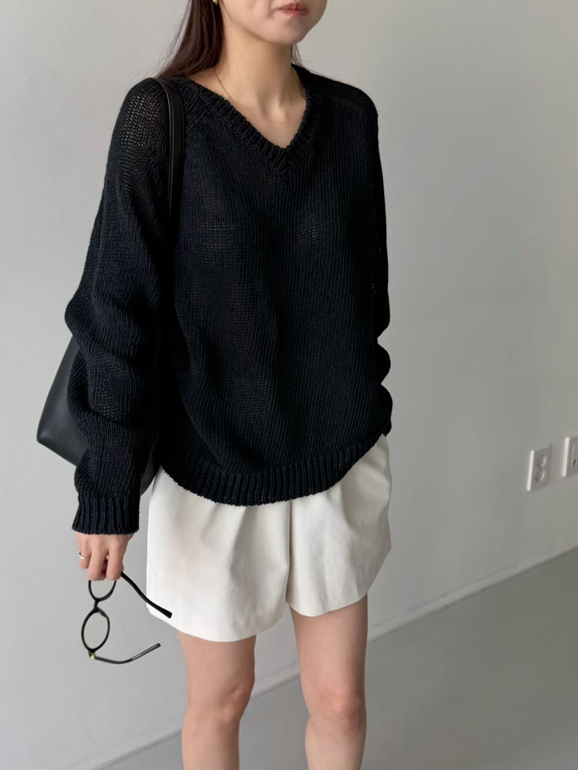 TAF東大門直郵女裝新款熱賣推薦休閑人氣真品26春夏針織衫V領TAF針織衫