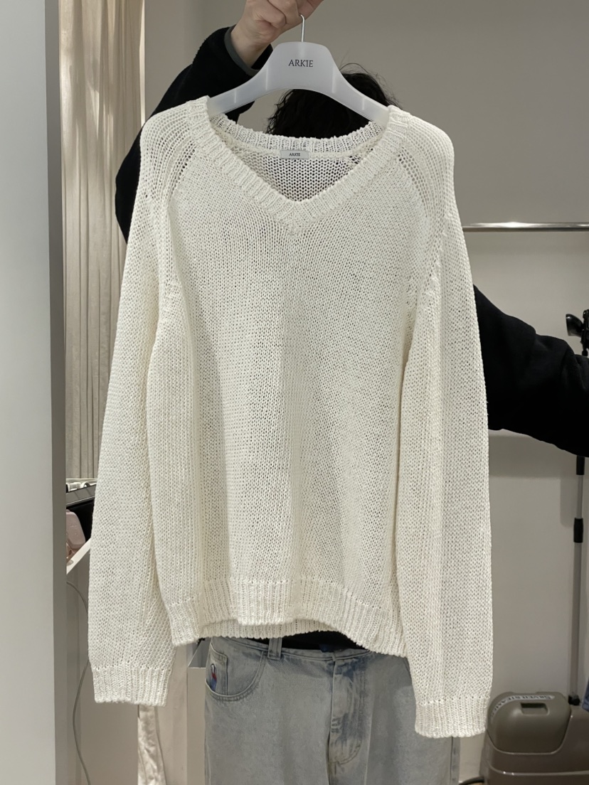 TAF東大門直郵女裝新款熱賣推薦休閑人氣真品26春夏針織衫V領TAF針織衫圖色1