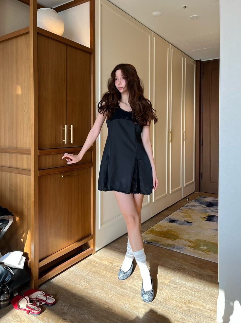 LOVE PULL韓國代購女士新款人氣休閑真品職業連衣裙緞面LOVE PULL連衣裙