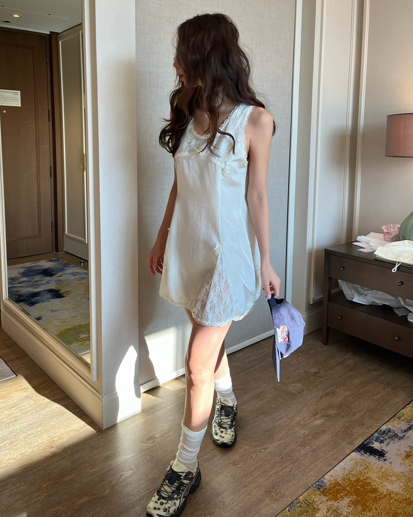 LOVE PULL韓國代購女士新款人氣休閑真品職業連衣裙緞面LOVE PULL連衣裙