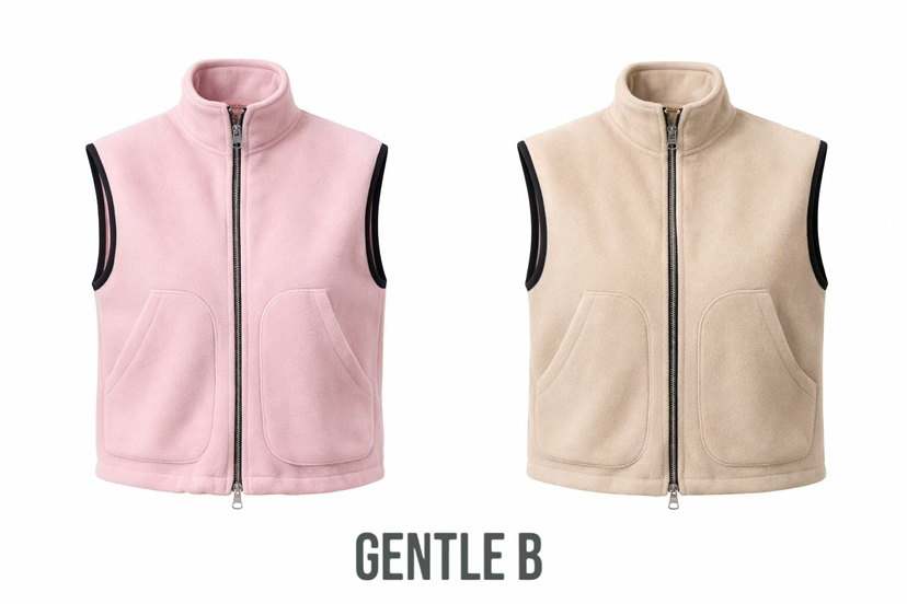 GENTLE B/LOVENTINA韓國直郵女士新款真品馬甲不含內搭抓絨拉鏈GENTLE B/LOVENTINA馬甲