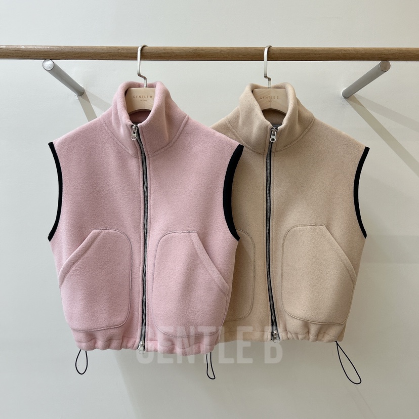 GENTLE B/LOVENTINA韓國直郵女士新款真品馬甲不含內搭抓絨拉鏈GENTLE B/LOVENTINA馬甲