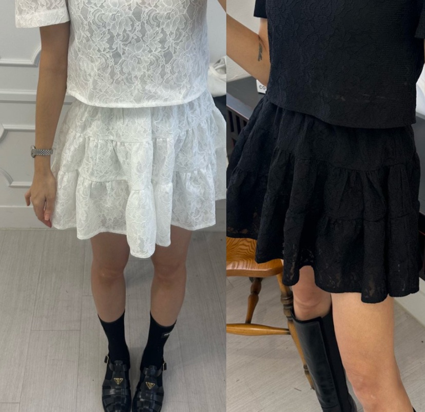 SOUIT韓國代購女裝新品人氣推薦真品職業休閑時尚短裙蕾絲SOUIT by mabel-L短裙