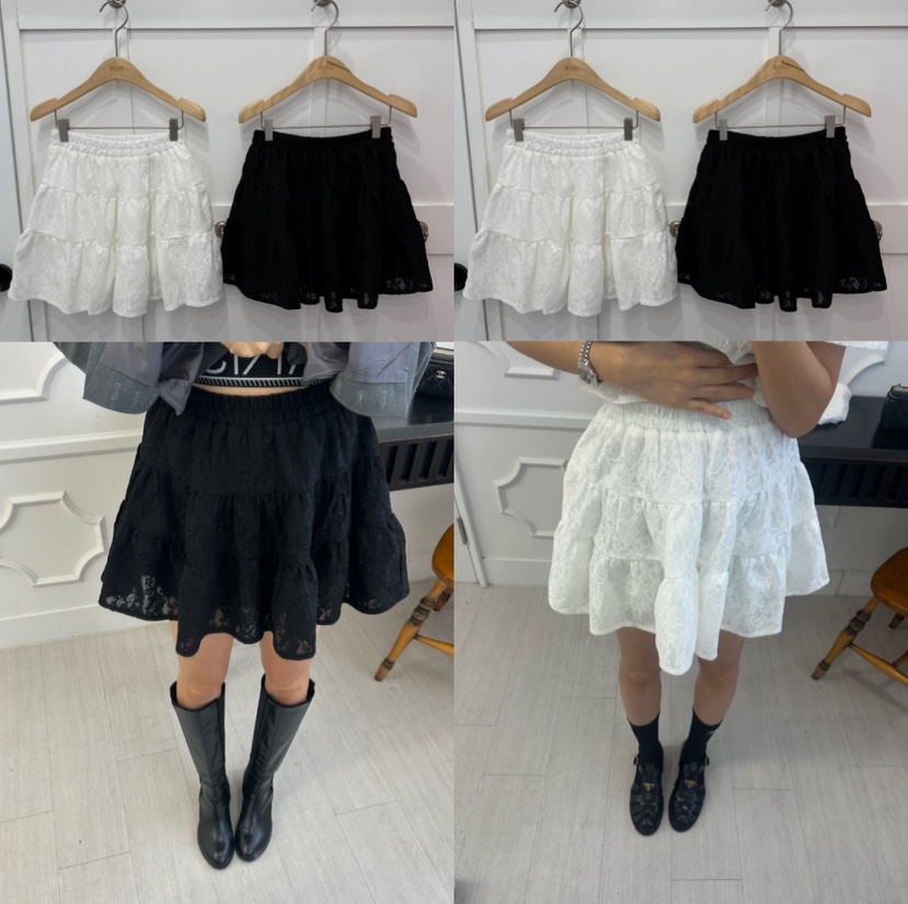 SOUIT韓國代購女裝新品人氣推薦真品職業休閑時尚短裙蕾絲SOUIT by mabel-L短裙