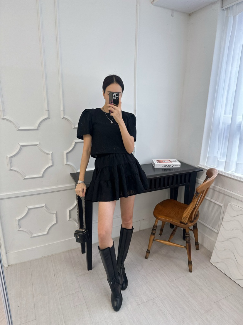 SOUIT韓國代購女裝新品人氣推薦真品職業休閑時尚短裙蕾絲SOUIT by mabel-L短裙