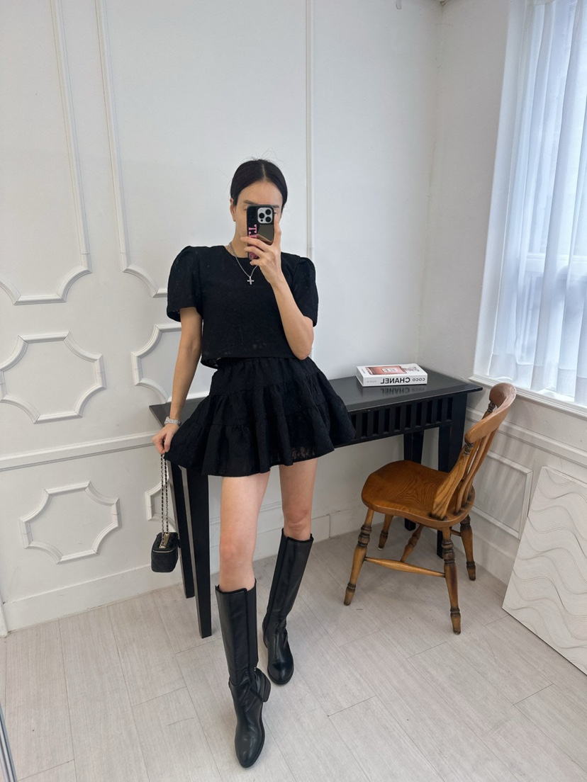 SOUIT韓國代購女裝新品人氣推薦真品職業休閑時尚短裙蕾絲SOUIT by mabel-L短裙