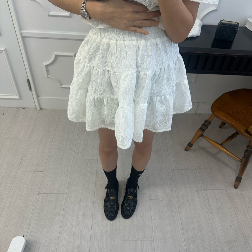 SOUIT韓國代購女裝新品人氣推薦真品職業休閑時尚短裙蕾絲SOUIT by mabel-L短裙圖色1