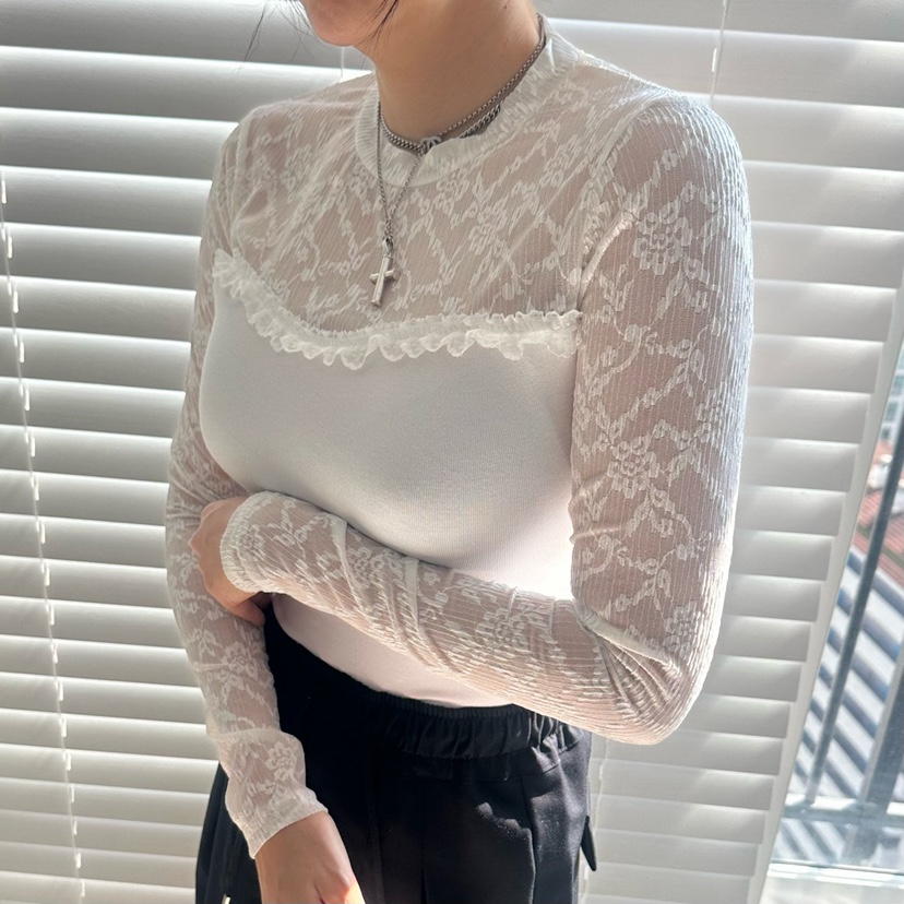 SOUIT東大門實拍女士新款休閑職業真品熱賣時尚26春夏長袖T恤SOUIT by mabel-L長袖T恤