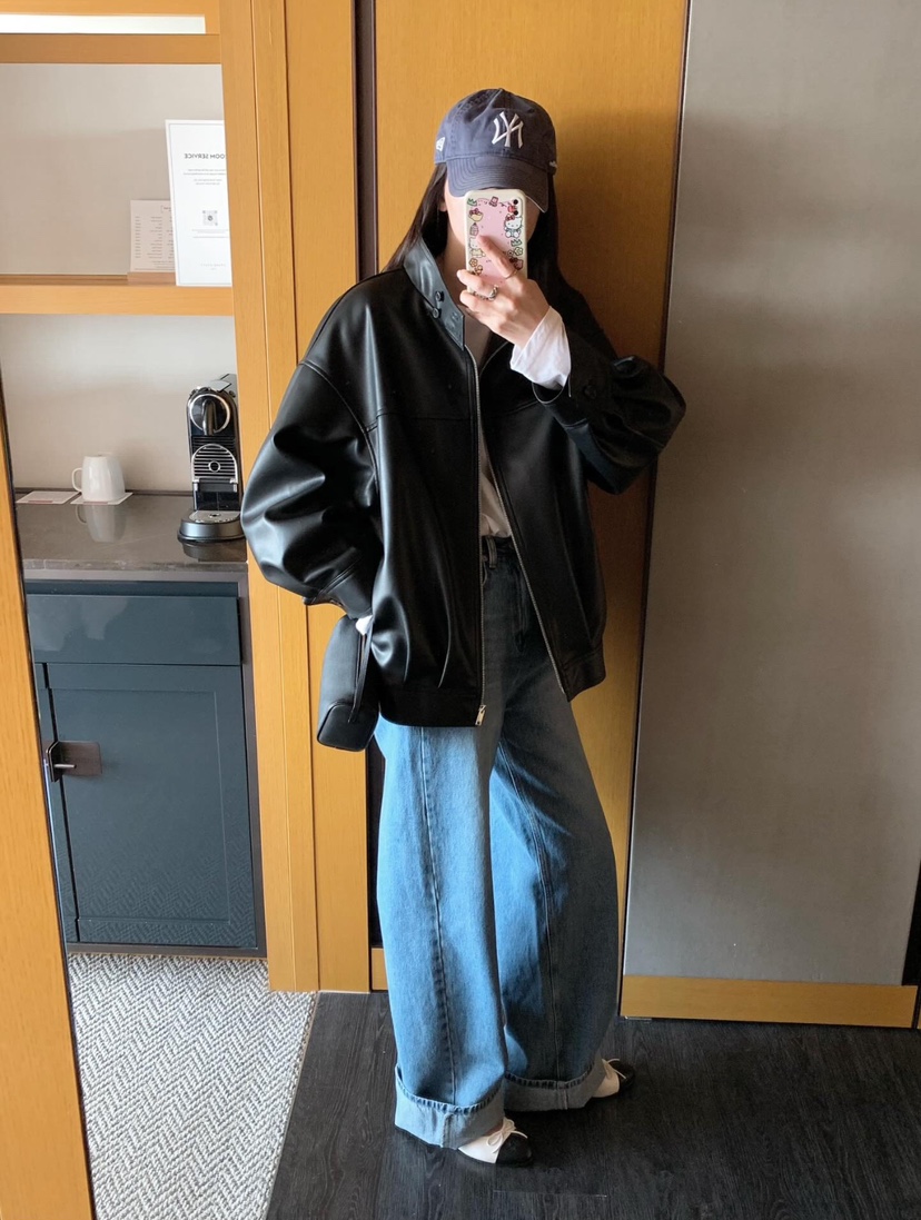 COURGETTE韓國代購女裝新款26春夏時尚人氣推薦真品皮衣皮革COURGETTE皮衣