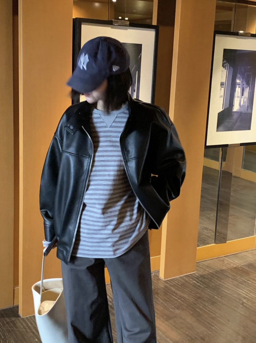 COURGETTE韓國代購女裝新款26春夏時尚人氣推薦真品皮衣皮革COURGETTE皮衣