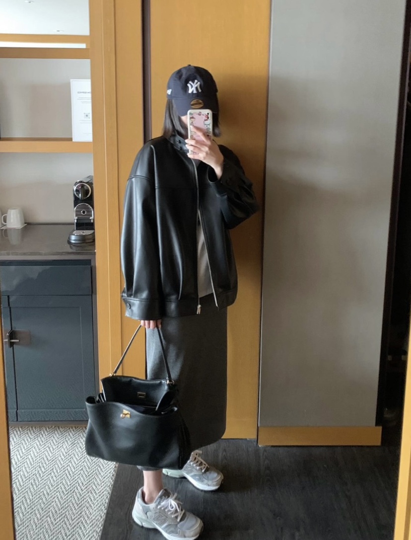 COURGETTE韓國代購女裝新款26春夏時尚人氣推薦真品皮衣皮革COURGETTE皮衣