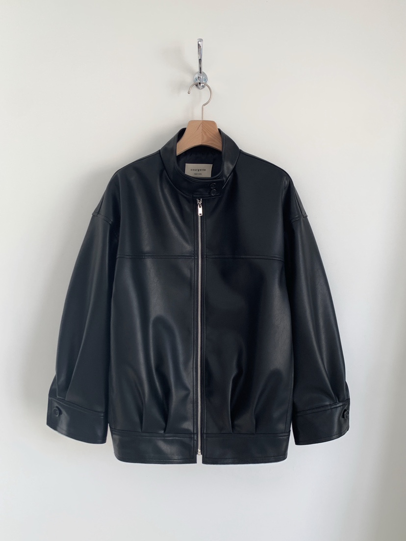 COURGETTE韓國代購女裝新款26春夏時尚人氣推薦真品皮衣皮革COURGETTE皮衣圖色1