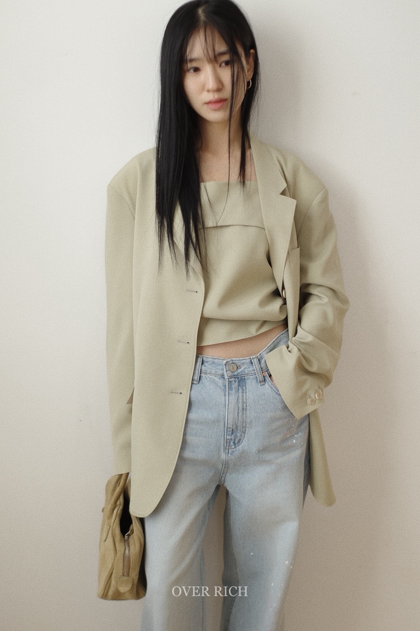 OVER RICH韓國直郵女士新品真品時尚職業26春夏熱賣夾克OVER RICH夾克
