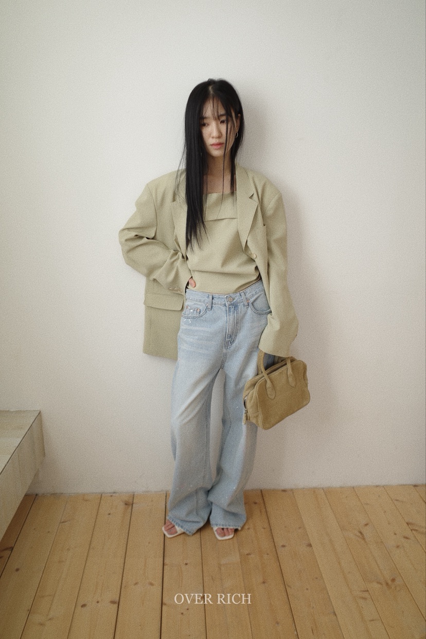 OVER RICH韓國直郵女士新品真品時尚職業26春夏熱賣夾克OVER RICH夾克