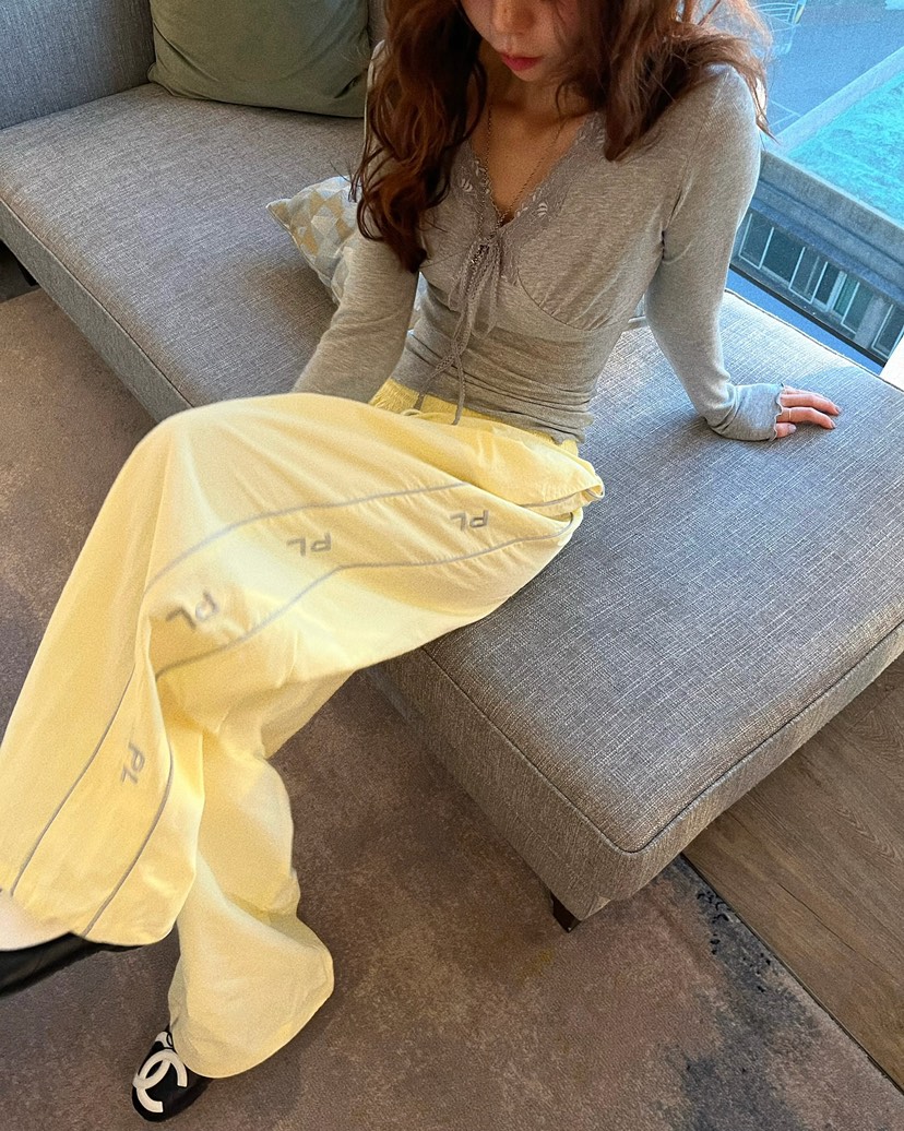 LOVE PULL東大門實拍女裝新款熱賣休閑時尚26春夏休閑褲刺繡LOVE PULL休閑褲