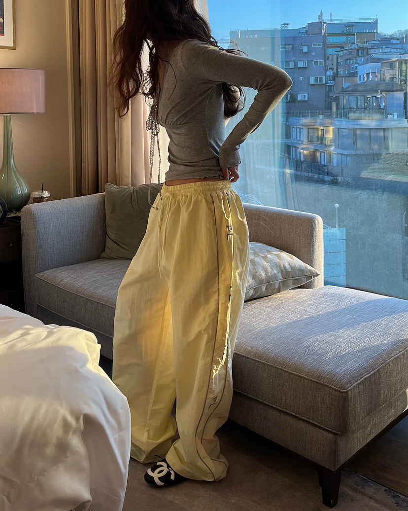 LOVE PULL東大門實拍女裝新款熱賣休閑時尚26春夏休閑褲刺繡LOVE PULL休閑褲