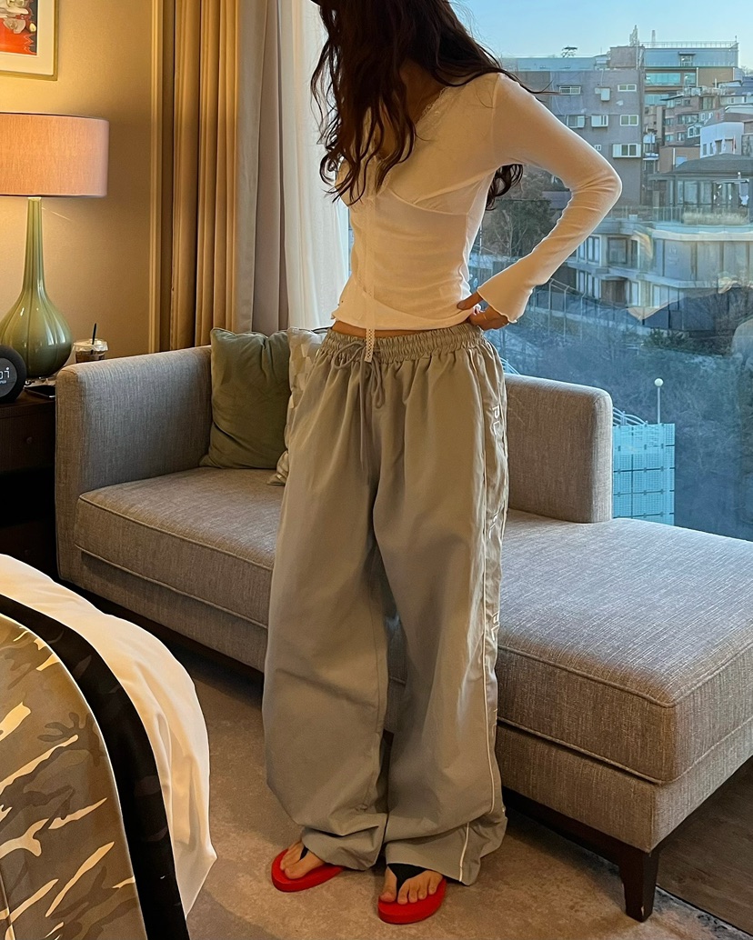 LOVE PULL東大門實拍女裝新款熱賣休閑時尚26春夏休閑褲刺繡LOVE PULL休閑褲