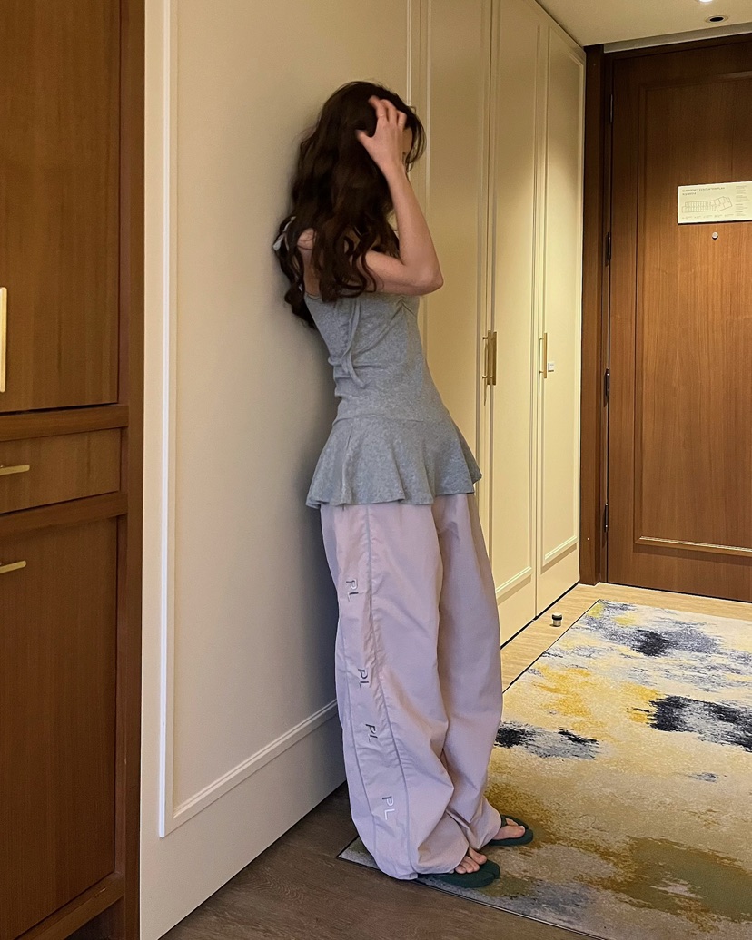 LOVE PULL東大門實拍女裝新款熱賣休閑時尚26春夏休閑褲刺繡LOVE PULL休閑褲