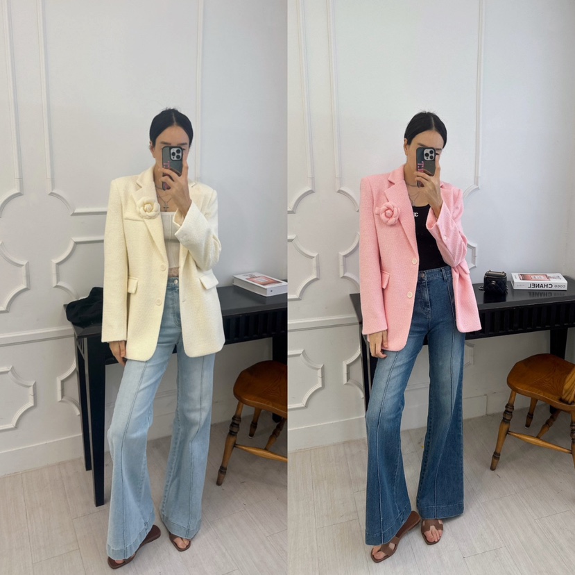 SOUIT東大門實拍女裝新品時尚休閑推薦熱賣真品夾克粗花呢SOUIT by mabel-L夾克