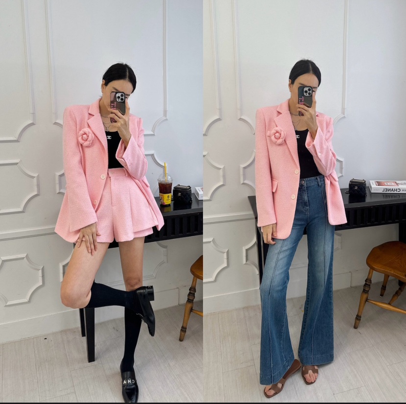 SOUIT東大門實拍女裝新品時尚休閑推薦熱賣真品夾克粗花呢SOUIT by mabel-L夾克