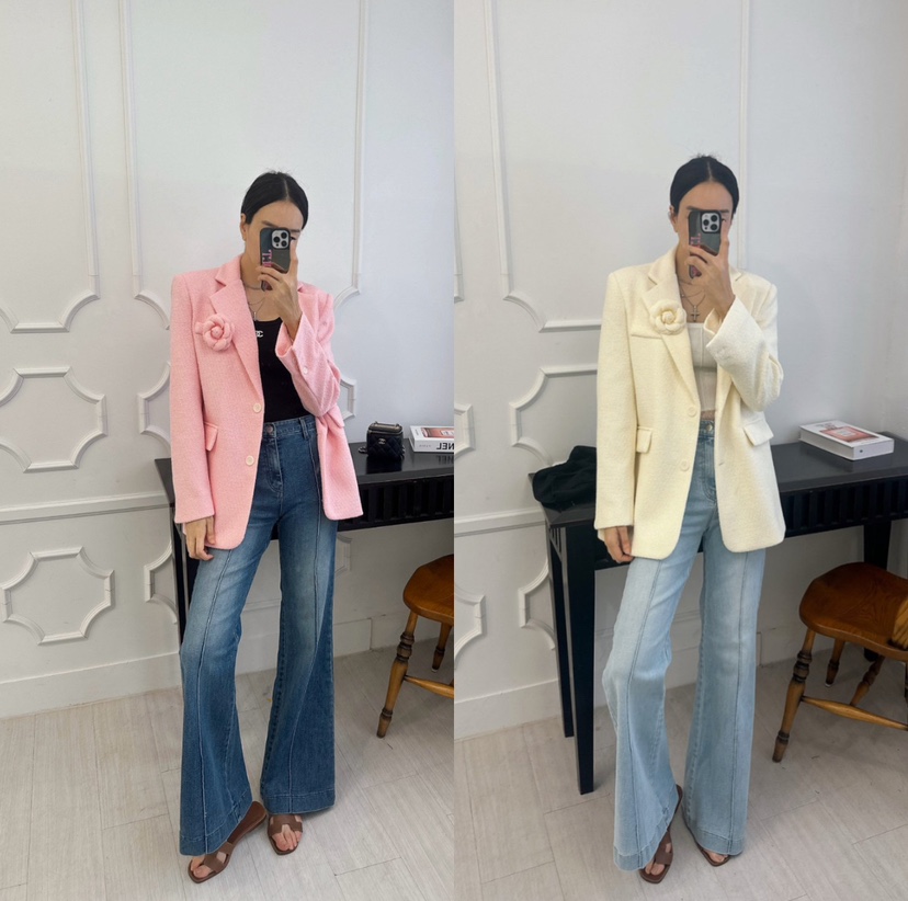 SOUIT東大門實拍女裝新品時尚休閑推薦熱賣真品夾克粗花呢SOUIT by mabel-L夾克