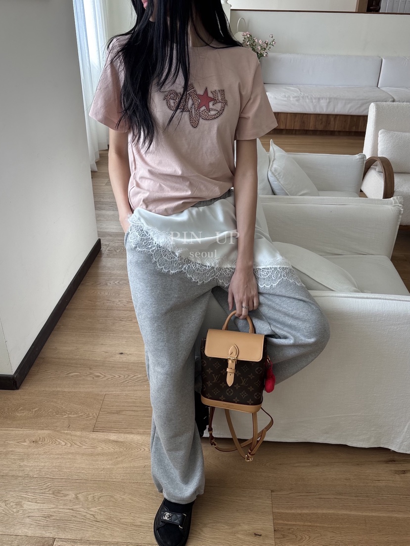 PIN-UP韓國代購女裝新款職業推薦時尚熱賣真品休閑褲蕾絲PIN-UP休閑褲